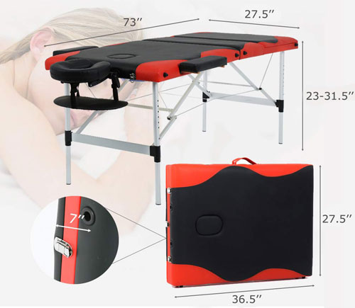 BestMassage 2-Fold Aluminum - Table Dimensions
